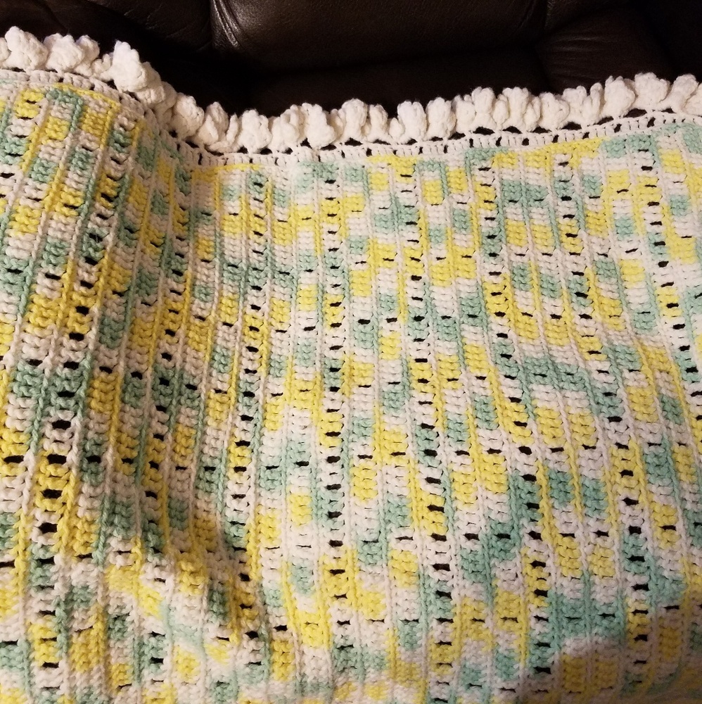 Beautiful handmade crochet blanket  vintage
